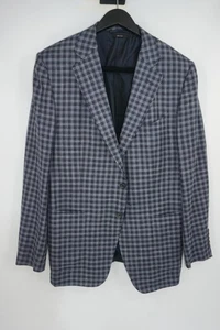 Tom Ford Blazer Blau Grau Kariert Kariert Wolle Seide Leinen Italy Herren 54R IT 40R US - Bild 1 von 7