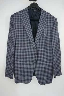 Blazer Tom Ford Azul Gris Cuadros Lana Seda Lino Italia Para hombres 54R IT 40R EE. UU. Foto 1 de 4