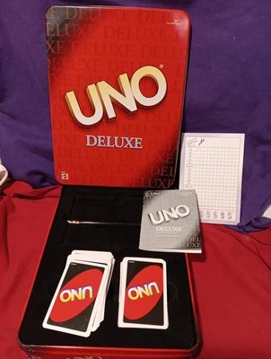 UNO Deluxe Exclusive Mattel 2002 Tin Vintage Rare Complete Fast Shipping  - Image 1 of 4