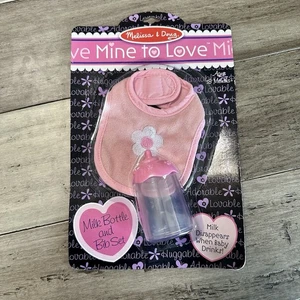 Nuevo juego de biberón y babero Melissa and Doug Mine to Love para muñecas bebés juego de simulación - Imagen 1 de 4