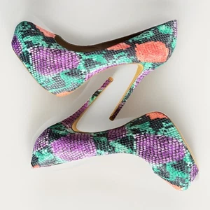 Steve Madden Womens Snakeskin Print High Heel Pumps Size 9 Multicolor - Picture 1 of 10