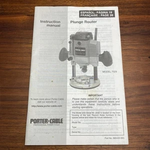 Porter Kabel Tauchfräse 7529 Bedienungsanleitung Teilenr. 885430-993 - Bild 1 von 5