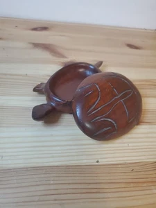 Estatuilla decorativa escultura tortuga marina de madera tallada a mano DZ664 - Imagen 1 de 8