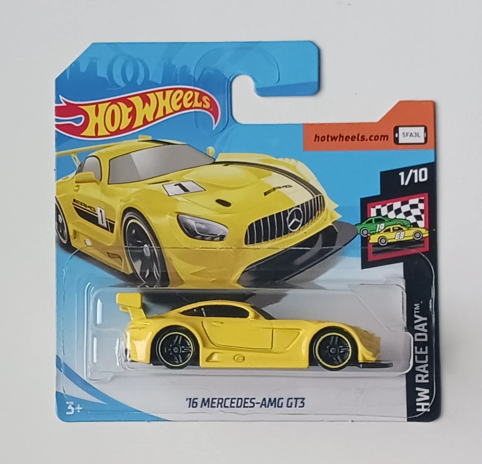 Тампон/графика 2019 Hot Wheels 16 Mercedes-AMG GT3 с ошибкой автомобиля с отсутствующей стороной  - Изображение 1 из 3