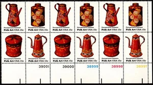 US - 1979 - 15 Cents Pennsylvania Toleware American 1775 - 1778 Plate Blk. of 12 - Picture 1 of 1