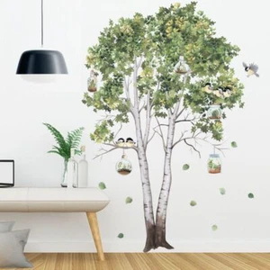 Green Tree Wall Stickers - Large PVC Sticker Bedroom Decals DIY Home Decoration - Picture 1 of 15