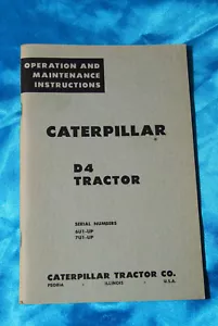 Caterpillar D4 Tractor - Operation and Maintenance Instructions - Imagen 1 de 4