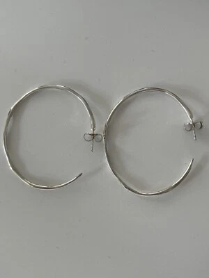 IPPOLITA GLAMAZON SCULTURA SQUIGGLE STERLING SILVER LARGE HOOP  EARRINGS - Image 1 of 4