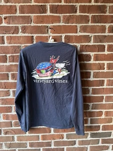 Vineyard Vines Boys Blue Blazer Ski Race Whale Graphic Long Sleeve XS - Picture 1 of 3