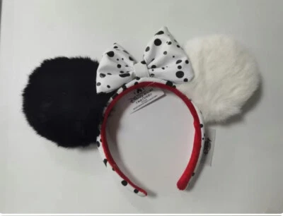 Disney Parks 101 Dalmatians Cruella Devil Pom Pom Ears Headband Disneyland 2024 - Image 1 of 4