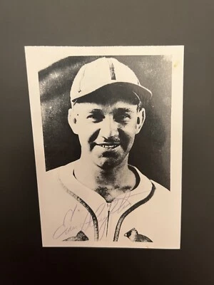 Enos Slaughter Signed Photo 3.5x5 St. Louis Cardinals Hall of Fame - Image 1 of 2