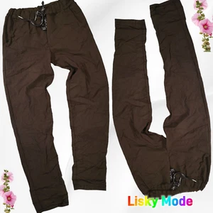 Damen Italy Hose Jogpants 38 40 42 Stoffhose vintage Jogginghose dunkel Braun - Bild 1 von 24