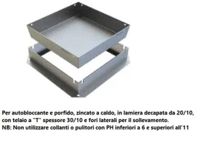 Chiusino/Coperchio/Sigillo CONTENITORE H.85/mm TELAIO a T misure varie - Imagen 1 de 1