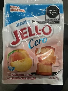 2 Jello ZUCKERFREI Gelatine Dessert je 25g Box Jell-O Cero Durazno Pfirsich Geschmack - Bild 1 von 2