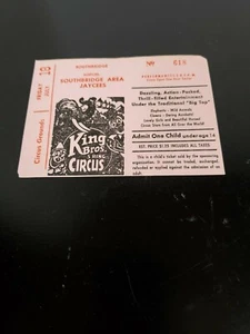 Unused King Brothers 3 Ring Circus Child's ticket - Picture 1 of 3