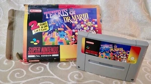 SNES Super Nintendo TETRIS & Dr MARIO ~ Cartridge & Box only - See Description - Picture 1 of 5