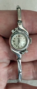 Vintage Benrus Wind Up Ladies Wrist Watch 4 Small Diamonds Stretch Band,Working! - Picture 1 of 4