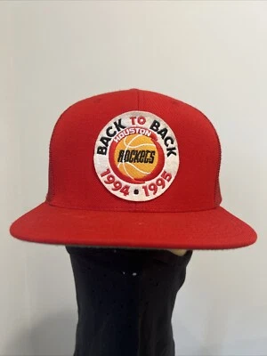 Mitchell & Ness Hardwood Classic Houston Rockets Snapback Vintage BACK TO BACK💎 - Image 1 of 4