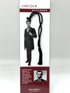 NEW Abraham Lincoln Metal Bookmark w/ Tassel - David Howell & Co. - USA Made - Picture 1 of 2