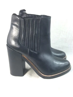 Forever 21 Mujer Y2K Botines Botas Cuero Negro Talla 7 Foto 1 de 4