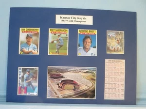 K.C. Royals led  George Brett win 1985 World Series & Dan Quisenberry autograph - Picture 1 of 2