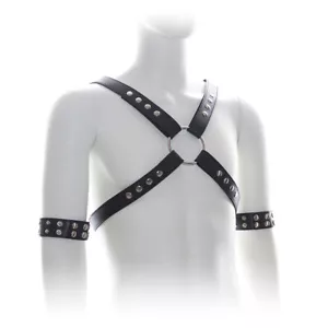 Herren Leder Body Brustgeschirr Gürtel (schwarz) - Bild 1 von 9