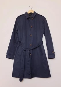 Marvin Browne Blue Trenchcoat Coat Size 12 - Bild 1 von 12