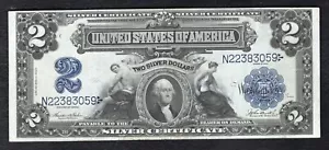 FR. 256 1899 $2 TWO DOLLARS “MINI PORTHOLE” SILVER CERTIFICATE NOTE EF - Picture 1 of 2
