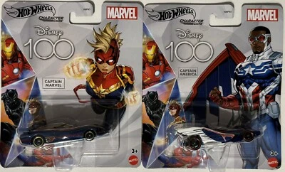 Hot Wheels 100 Years Of Disney Marvel Captain America & Caption Marvel by Mattel - Image 1 of 4