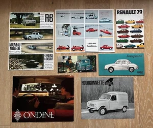 LOT 7X RENAULT PROSPEKT BROCHURE R4, FOURGONNETTE, DAUPHINE, ONDINE, R8 - Bild 1 von 11