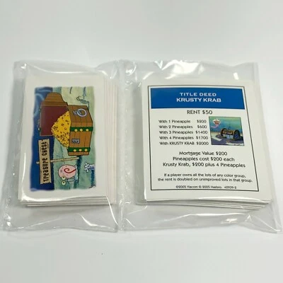 2005 Monopoly SpongeBob Edition - Replacement PROPERTY & CHANCE / CHEST CARDS - Image 1 of 2