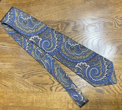 Corbata de seda vintage Chaps verde púrpura cachemir Foto 1 de 2