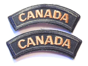 Par de títulos de hombro bordados de las Fuerzas Armadas de Canadá verde oscuro - Imagen 1 de 1