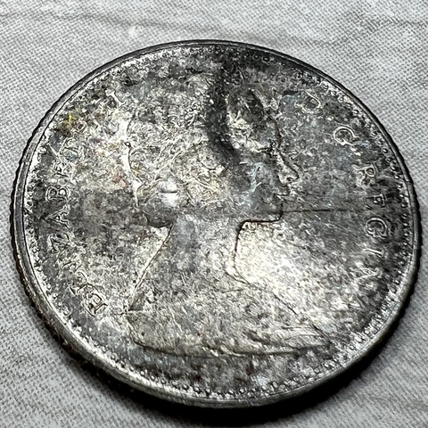 1966 Canada Dime 10 Cent Sailboat Circulated Ungraded Used World Coin Cover