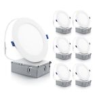 6 Ultra Thin Led Recessed Lights Dimmable, 12W, 1100Lm, 5000K Canless Downlights