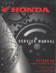 1998 HONDA MOTORCYCLE VT750C/CD SHADOW SERVICE SHOP MANUAL (094) - Picture 1 of 1