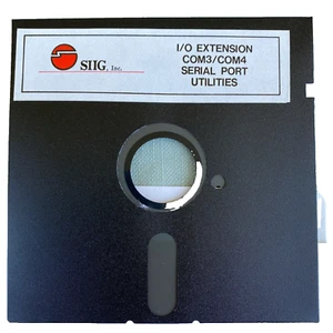 Computer 5.25 Floppy Software SIIG I/O Extension Com3/Com4 Serial Port Utilities - Picture 1 of 2