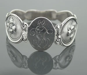 American Jugendstil Unger Brothers Sterling Serviettenring liebt Traum C. 1908 - Bild 1 von 6