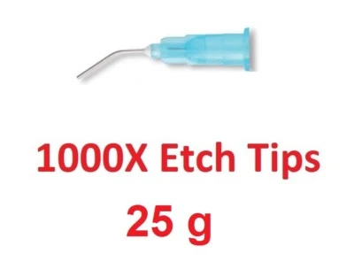 1000 Pcs Dental Plasdent Disposable Etch Tips 23g Luer-lock Bendable