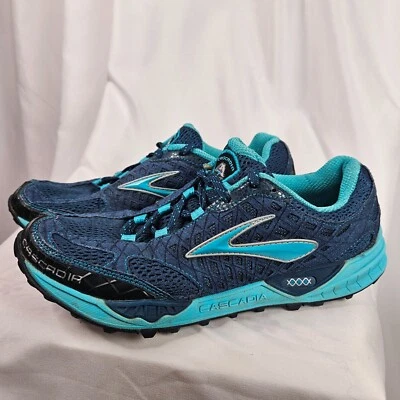 BROOKS CASCADIA 7 Rare Stellar Scuba Blue Marina Trail Running Women's Size 11 - Image 1 of 4