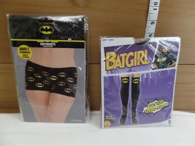 WOMEN'S SEXY BATGIRL BOYSHORTS (UP TO SZ 8) & BOOT COVERS COSTUME PIECES - Image 1 of 4