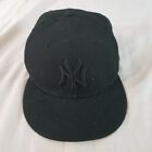 New Era Ny Yankees Black Size 7.5 Fitted Hat Genuine Merchandise