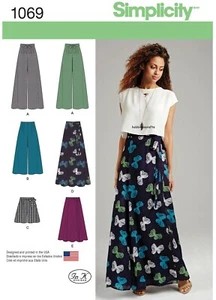 Simplicity 1069 Femmes Large Jambe Pantalon Ou Maxi Jupe Couture Motif 4 - 20 - Picture 1 of 4