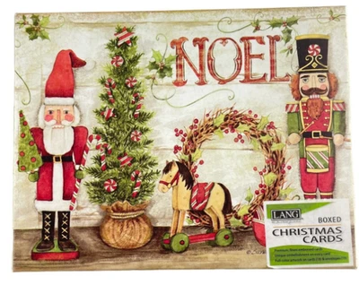 LANG Boxed Christmas Cards Holiday Nutcrackers Noel 18 Cards / 19 Envs Linen NEW - Image 1 of 4