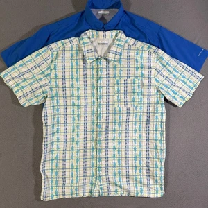 2 Stück Columbia PFG Herren Größe Medium Kurzarm Hemd mit Knopfleiste Outdoor - Bild 1 von 11