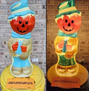 Kürbis Vogelscheuche Blasform 33” Vintage 1990’s Halloween Empire Blasform funktioniert! - Bild 1 von 13