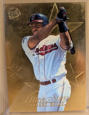 1996 Fleer Ultra GOLD MEDALLION #575 Albert Belle Indians RARE EMBOSSED PARALLEL - Image 1 of 2