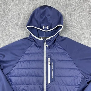 Under Armour Werewolf Hooded Jacket Men L Coldgear Infrared Primaloft Puffy Blue - Picture 1 of 14