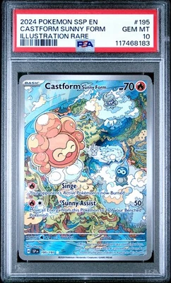 PSA 10 Castform Sunny Form 195/191 Surging Sparks Illustration Rare Pokemon Card - Image 1 of 2