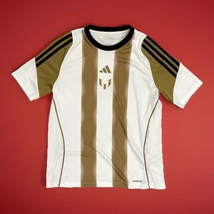 adidas Messi Trainingstrikot - Jugend Large (13-14) - JO2087 - weiß gold **NEU** - Bild 1 von 5